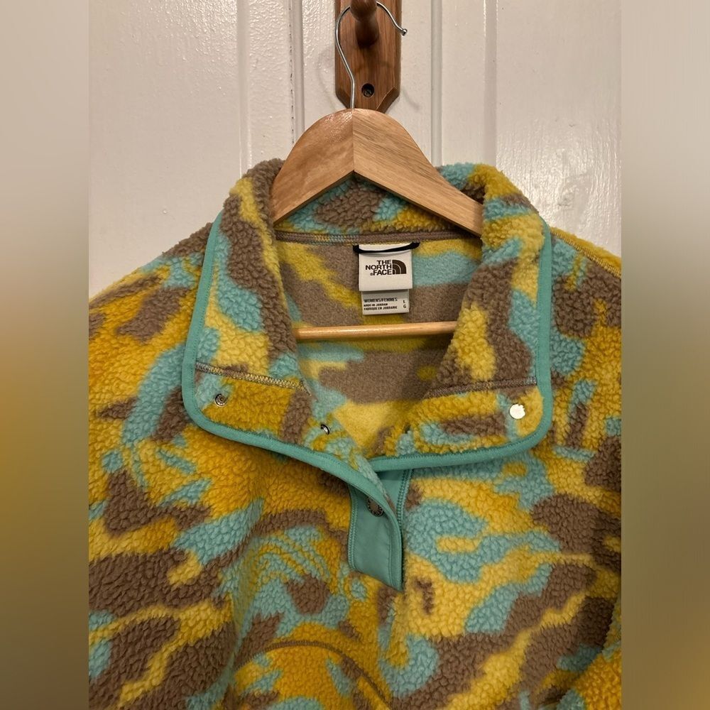 The North Face Women’s Cragmont Snap Fleece Pullover Wasabi Camo Size Large - Picture 3 of 8